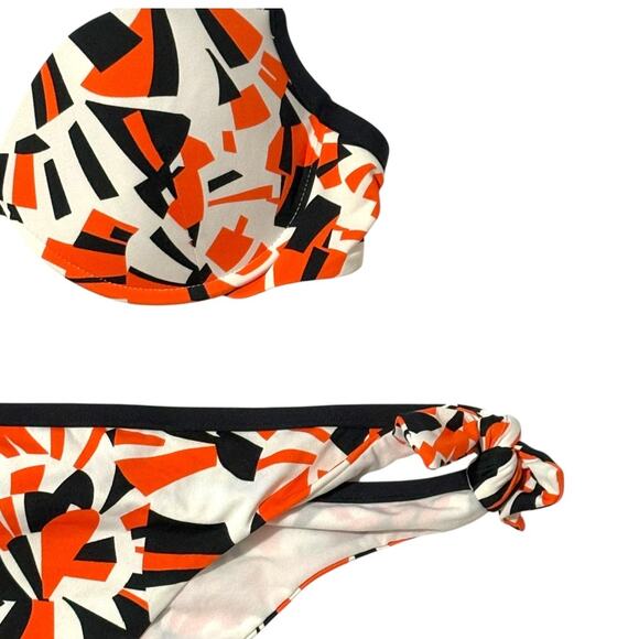NWT Fendi Bikini - US Size 8 - Black/White/Orange Bold Abstract Geometric - Picture 8 of 16